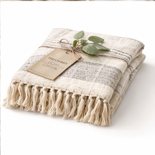 handwoven organic cotton throw blanket – artisan crafted decorative sofa throw handwoven organic cotton throw blanket – artisan crafted decorative sofa throw