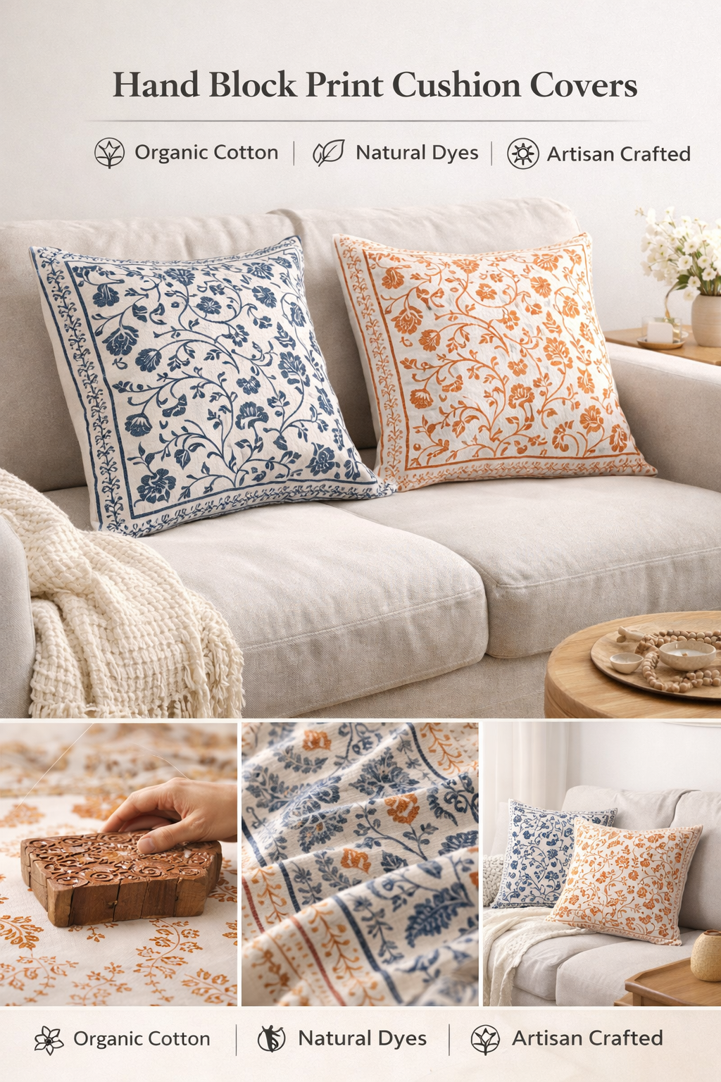 hand block print cushion covers – traditional jaipur artisan cotton pillow covers hand block print cushion covers – traditional jaipur artisan cotton pillow covers