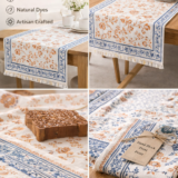 hand block print table runner – traditional jaipur cotton dining table decor