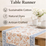 Hand Block Print Table Runner – Traditional Jaipur Cotton Dining Table Decor hand block print table runner – traditional jaipur cotton dining table decor