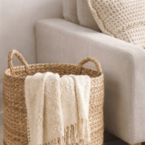 handwoven natural fiber storage basket – eco friendly jute & seagrass organizer