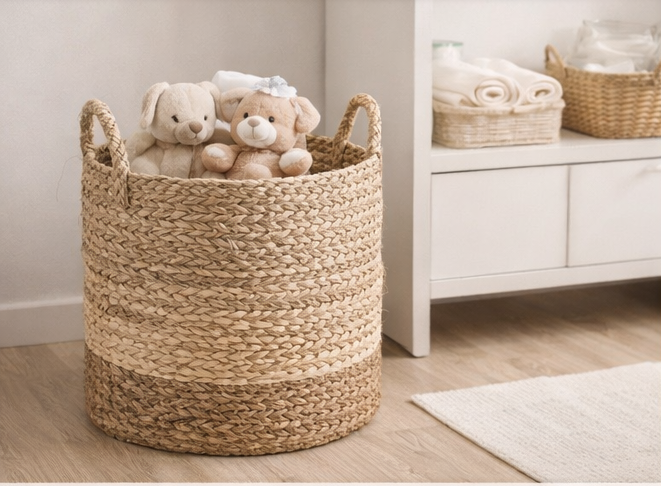 handwoven natural fiber storage basket – eco friendly jute & seagrass organizer handwoven natural fiber storage basket – eco friendly jute & seagrass organizer